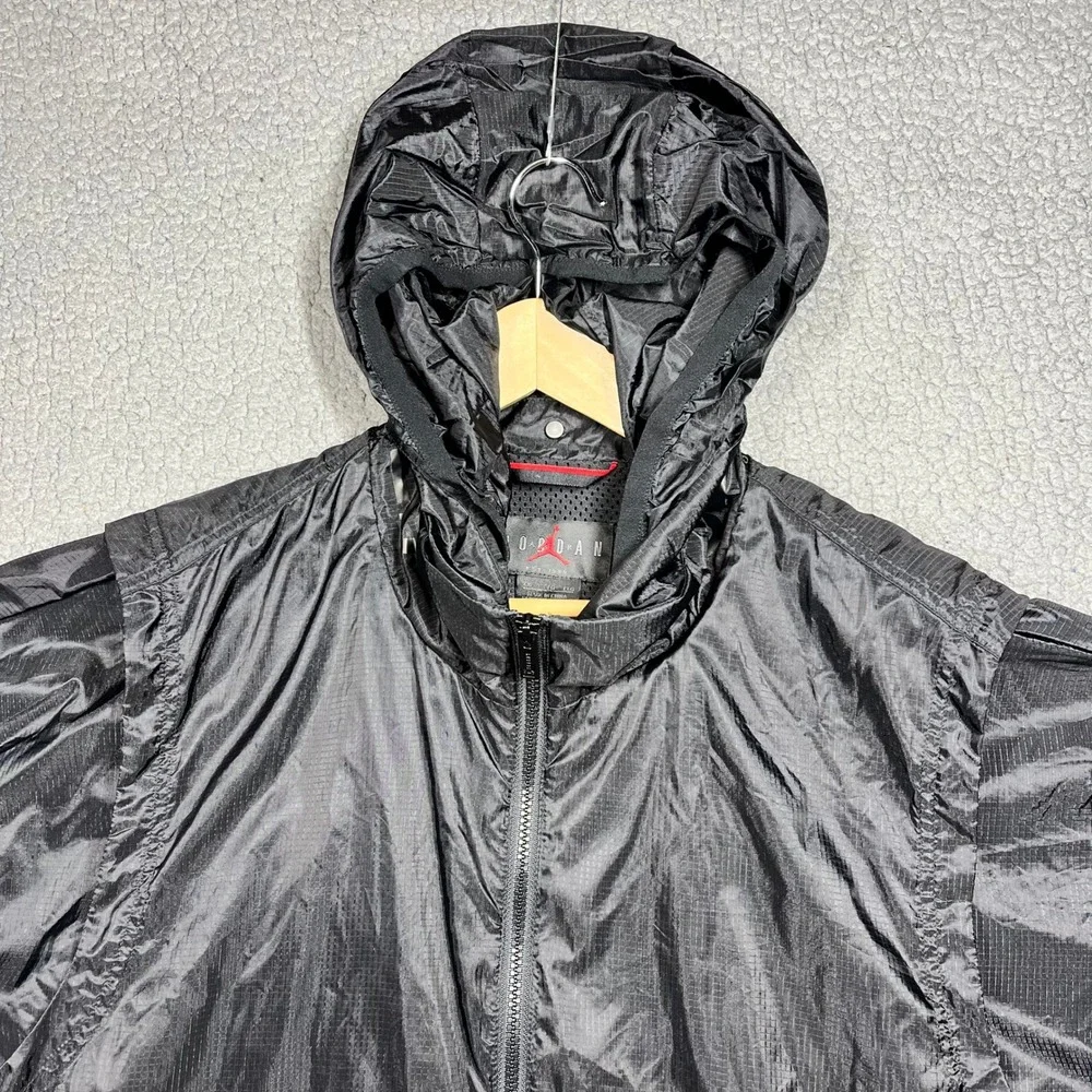 Nike Jordan Windbreaker Jacket Mens 2XL Black Ripstop AT9775-010 23 Engineered